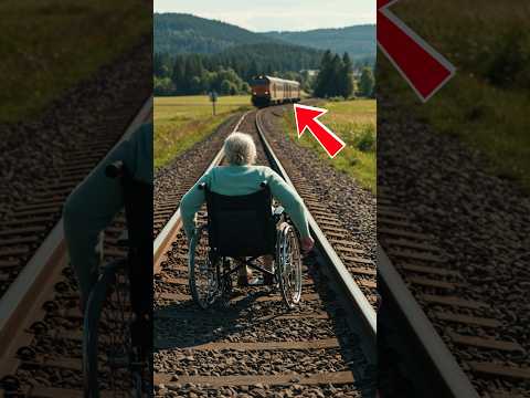 Golden Retriever Saves Grandma On Train Tracks #shorts