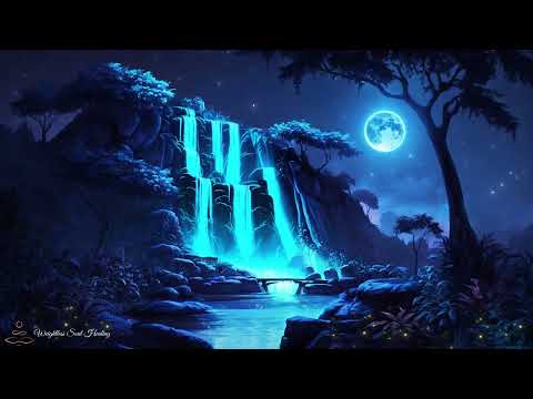 Music To Deep Sleep And Calm Down And Stop Thinking ★︎ Relaxing Stream And Moon ★︎ Restoring Body