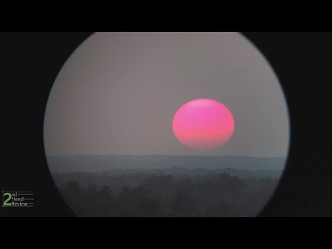 Red sunset through the smoke from Canadian wildfires