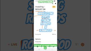 Where to Find Your Crypto Staking Rewards in Robinhood #crypto #cryptostaking #cryptorewards