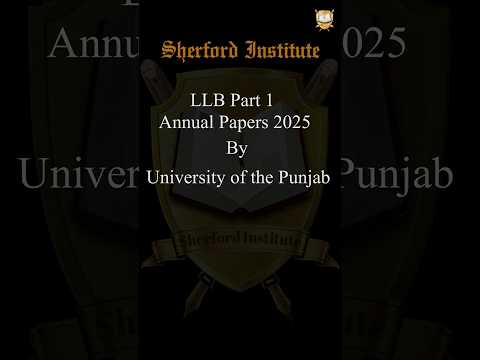 LLB Part 1 Annual Papers 2025 | Punjab University