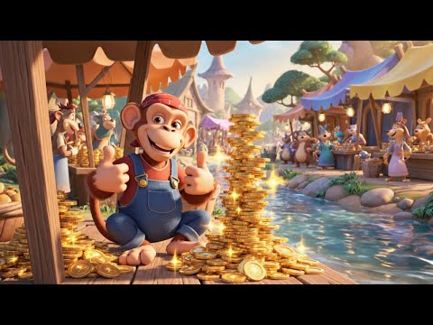 The Monkey and His Colorful Fruit Shop | A Warm Story for Kids