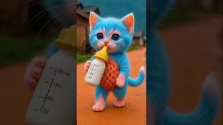 cute cat drinking milk on the way dudi dudi dum dum #funny #cutecat #dudidudidam #shorts #cat