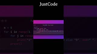 Pattern 21:-  Binary Triangle In Python | Pattern Series | JustCode |#coding #programming  #shorts