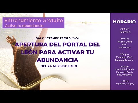 Entrenamiento Gratuito Activa tu Abundancia Día 5 Viernes 28 de Julio