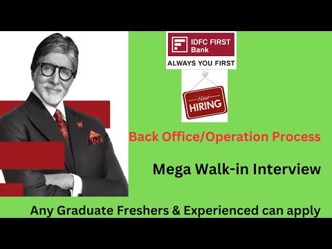 Backoffice Job at IDFC First Bank | IDFC First Bank Recruitment 2023 | IDFC Bank Job Vacancy 2023 |