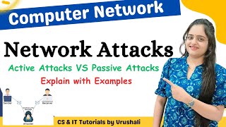 CN 36 : Network Attacks | Active Attack VS Passive Attack | Explain with Examples