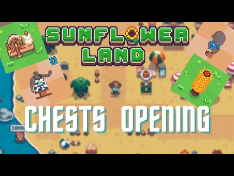 Sunflower Land - Basic, Rare, Luxury Chests Opening ( Bull Run )
