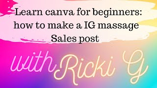 Learn canva for beginners ! How to make an easy Ig sales post