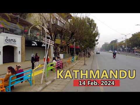 KATHMANDU City Tour Morning Hour Ride 🇳🇵 4K Nepal : 14 February, 2024