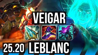 VEIGAR vs LEBLANC (MID) | EUW Master | 25.20