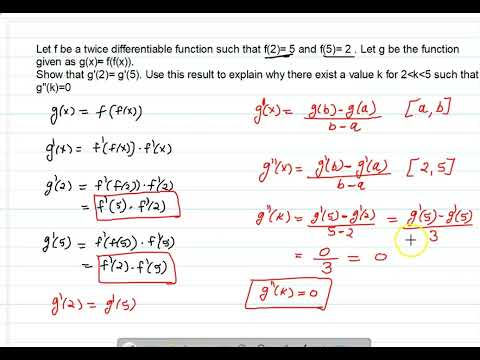 Let f be a twice differentiable function such that f(2)=5 and f(5)=2