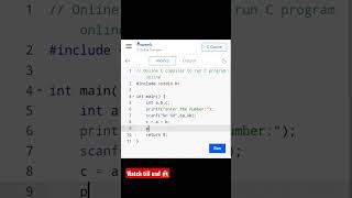 how you can add two numbers with c program ? #shorts #cprogramming #cprogrammingvideo