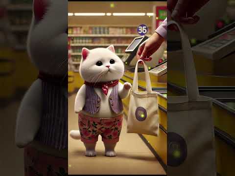 Fat Cat's Green Shopping#cat #catcat #cartoon #catcute #funny #cuteanimal #kittenish #