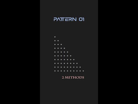 Pattern 01 in JAVA | In 2 methods     #javaprogramming #pattern #coding #shorts