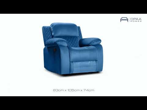 Sara Manual Recliner Sofa in Midnight Blue Colour