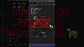 Alphabet #2 write with Python Turtle 🐢 #python #coding #learncoding #programming #beginners #shorts