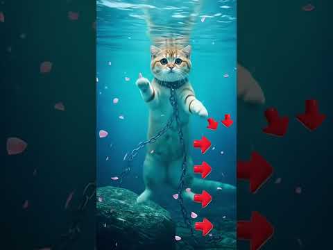 cat tied to a chain#animalintelligence #cat #cake #o #cute #happybirthday