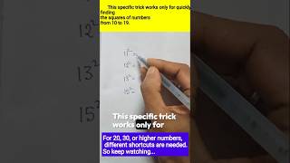 Easy Trick to Remember Squares (10 to 19) | Math Shortcut  #MathTricks #SquareNumbers #ShortcutMath