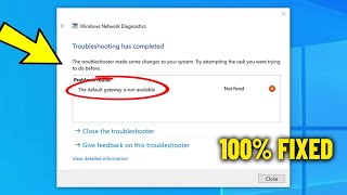 Fix The default gateway is not available in Windows 10 / 11 / 8 / 7 - How To Solve This Error ✅