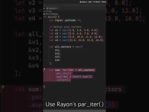 Parallel processing of vectors in Rust #rustlang #coding #performance