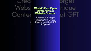 World’s First Open AI WordPress Website Creator