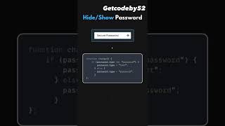 Hide _Show Password using JS #getcodeby52