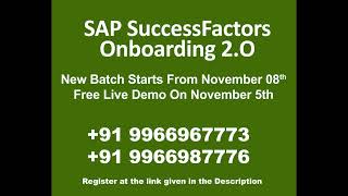 SAP Success Factors Onboarding 2.O | Online Trainings | Motive Mentors