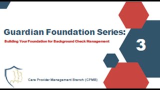 Guardian Foundation Series: #3 Webinar (11/19/25)