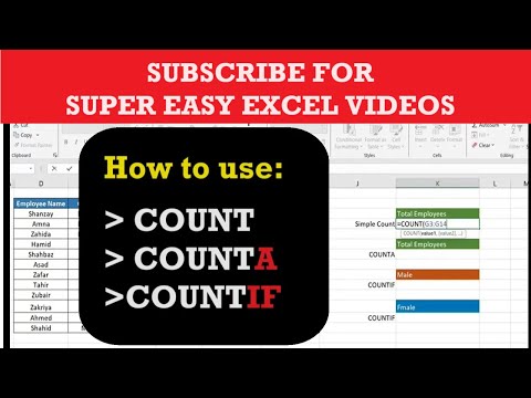 How to use the COUNT, COUNTA and COUNTIF functions in Excel