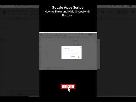Show and Hide Sheet with Buttons - Google Apps Script  #googlesheets  #tutorial  #googleappsscript