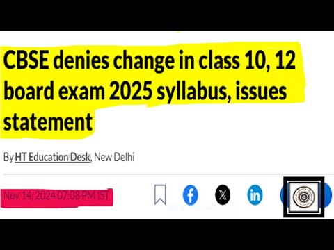 CBSE Confirms No Syllabus Changes for Class 10 & 12 Board Exams 2025