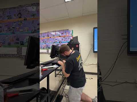 Let's cable manage the history teacher's desktop  #techsupport