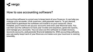 Accounting Software 101