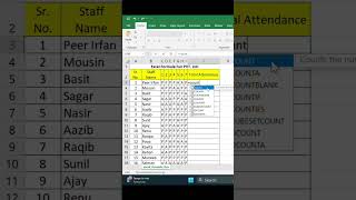 How to Calculate Total Staff Attendance in Excel | Easy Excel Attendance Sheet Formula