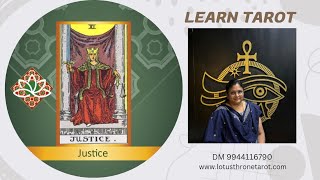 No. 11 - Justice - May be card - Major Arcana - Learn Tarot - Easy to learn - DM 9944116790