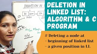 Deletion In Linked List: Delete At Beginning & Delete From A Given Position|Logic With C Program #22