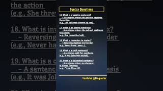 5 Must Know Syntax Questions - Syntax - Linguistics _ #shorts #syntax #linguistics #typesofsentences