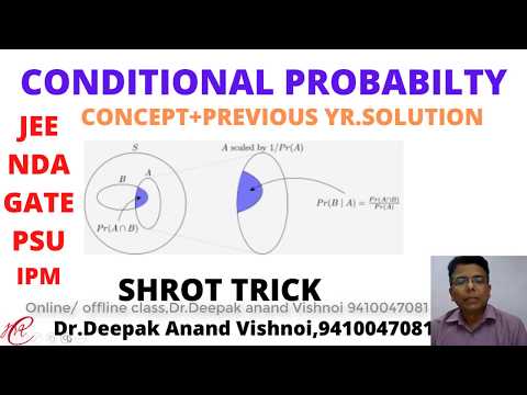 Conditional Probability forJEE/NDA/GATE/PSU/IPM/12|Dr.Deepak Anand Vishnoi|| Mathematical concepts||