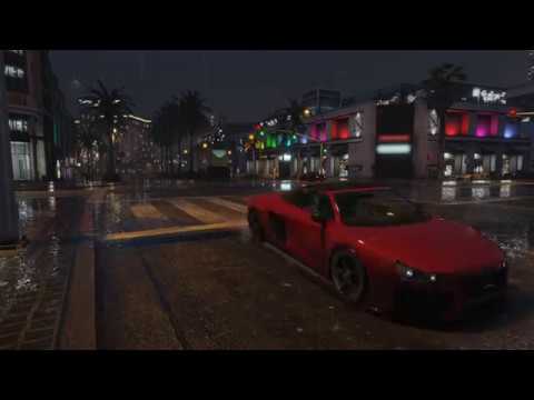 Rain and thunder GTA 5 live wallpaper (4K UHD GTA V time lapse)