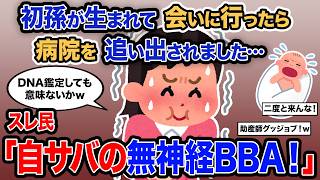 【2ch報告者キチ】「初孫が生まれて会いに行ったら病院を追い出されました…」→スレ民「自サバの無神経BBA！」【ゆっくり解説】