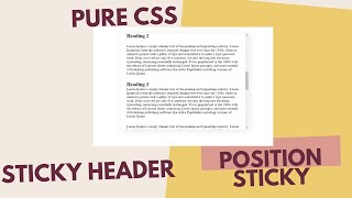 Learn Sticky Header using HTML & CSS | Tutorial | Beginners