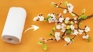 DIY Tissue Paper Flower Tutorial | How to make Apple Blossom from Kitchen Paper Towel