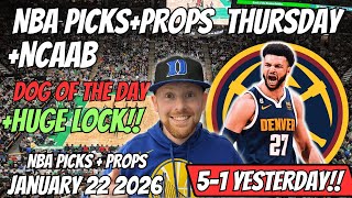 NBA Picks Today Thursday 1/22/2026 | Free NBA Best Bets, Player Props, and Predictions