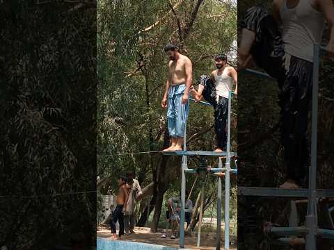 #swimmingpool #poollife #stunt dangerous stung in swimming pool