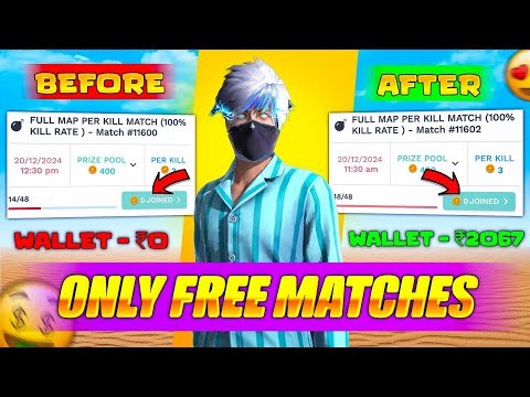 PLAYING ONLY FREE TOURNAMENTS FOR 24 HOURS 💀 My Earning After 24 Hours...🤑