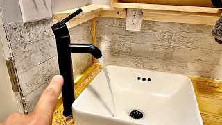 How to install a custom vanity sink faucet.