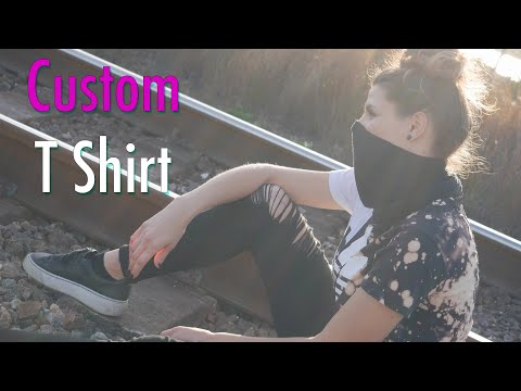 How To Create a Custom T Shirt DIY Bleach Dying, Easy Sewing