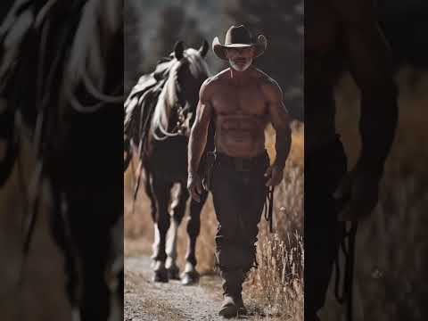 Silver Fox spotted in the wild #cowboy #cowboys #silverfox #shirtlessguys