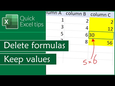 How to delete formulas, but keep the values.